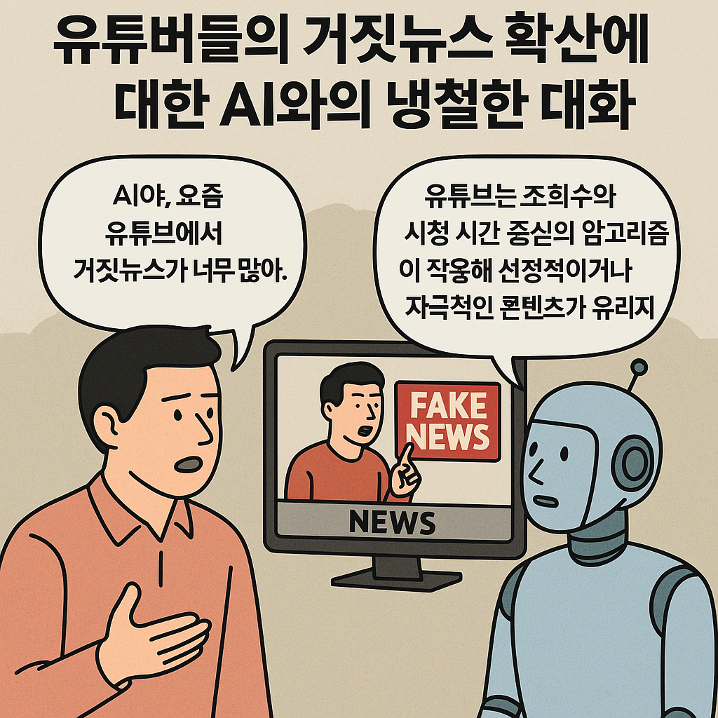 유튜버들의 거짓뉴스에 대한 대화 및 토론