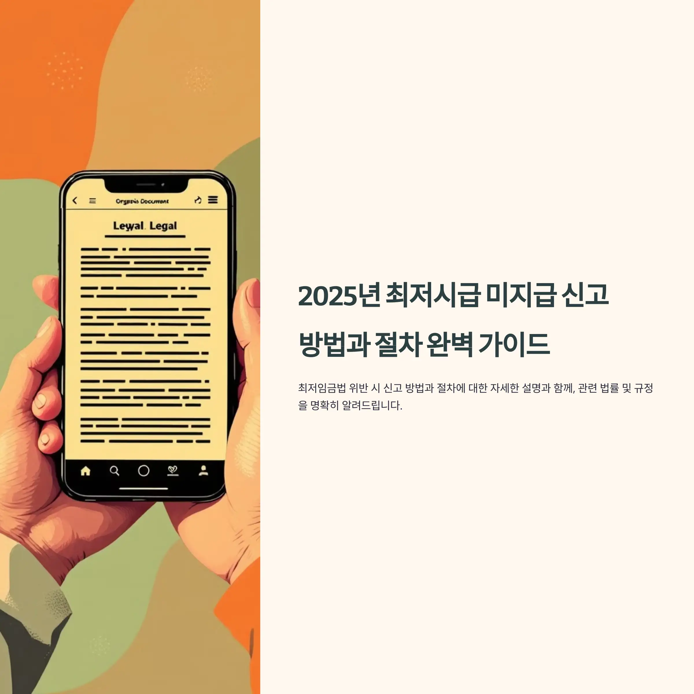 2025년 최저시급 미지급 신고 방법과 절차 완벽 가이드