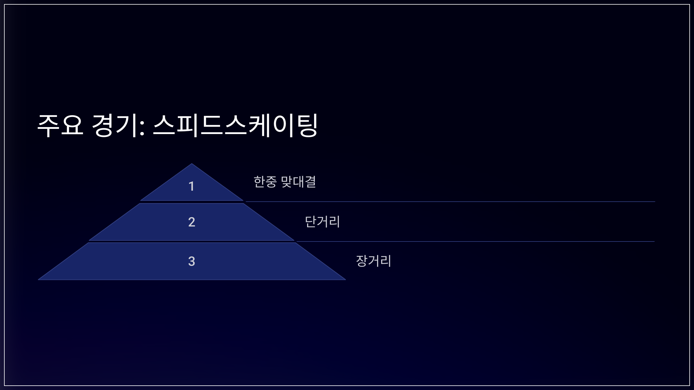 주요 경기: 스피드스케이팅