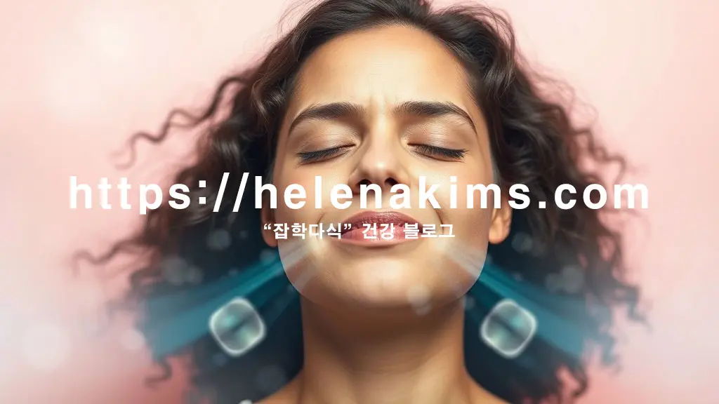 코막힘과 답답함으로 미간을 찌푸리던 여성이 깊게 숨을 들이쉬며 편안함을 느끼는 순간을 표현한 이미지.