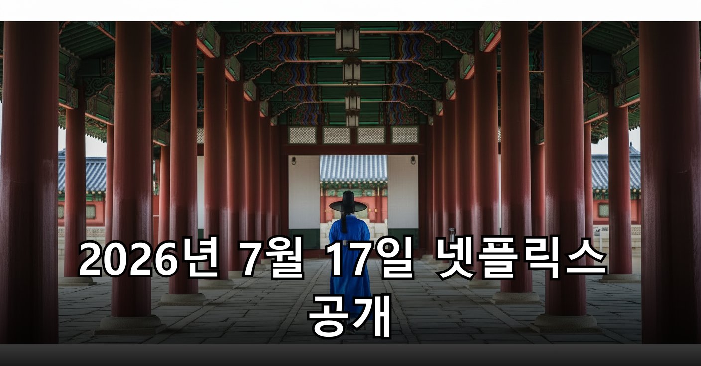 희미한 달빛 아래 궁궐 복도를 걷는 인물