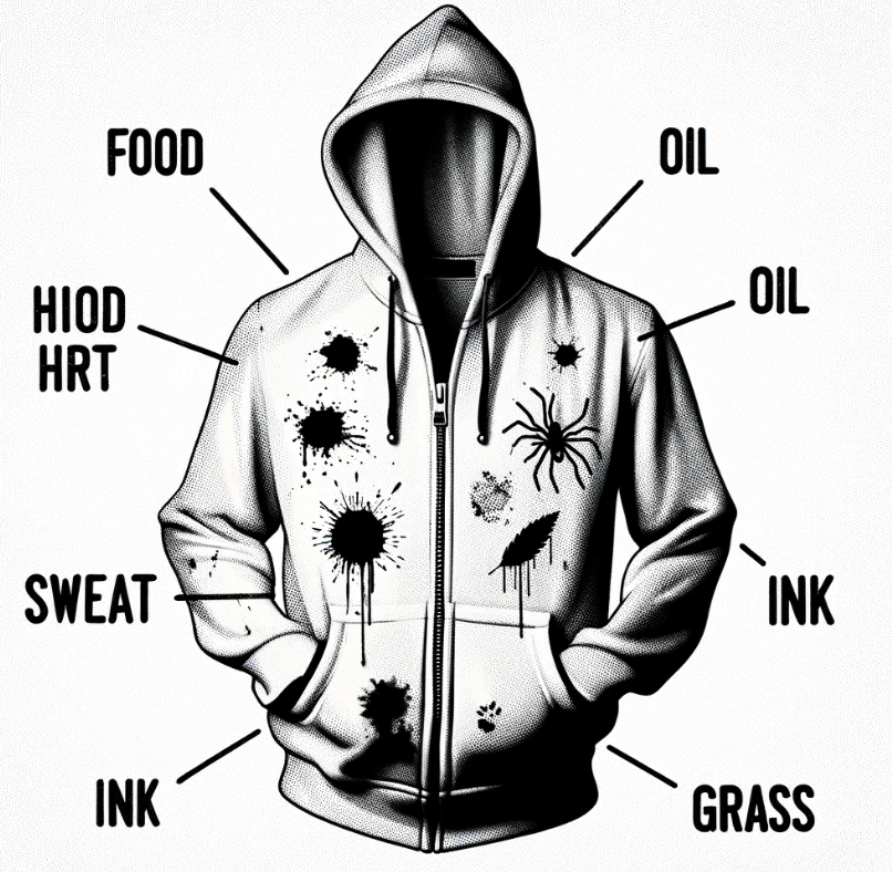 다양한 얼룩 후드 집업