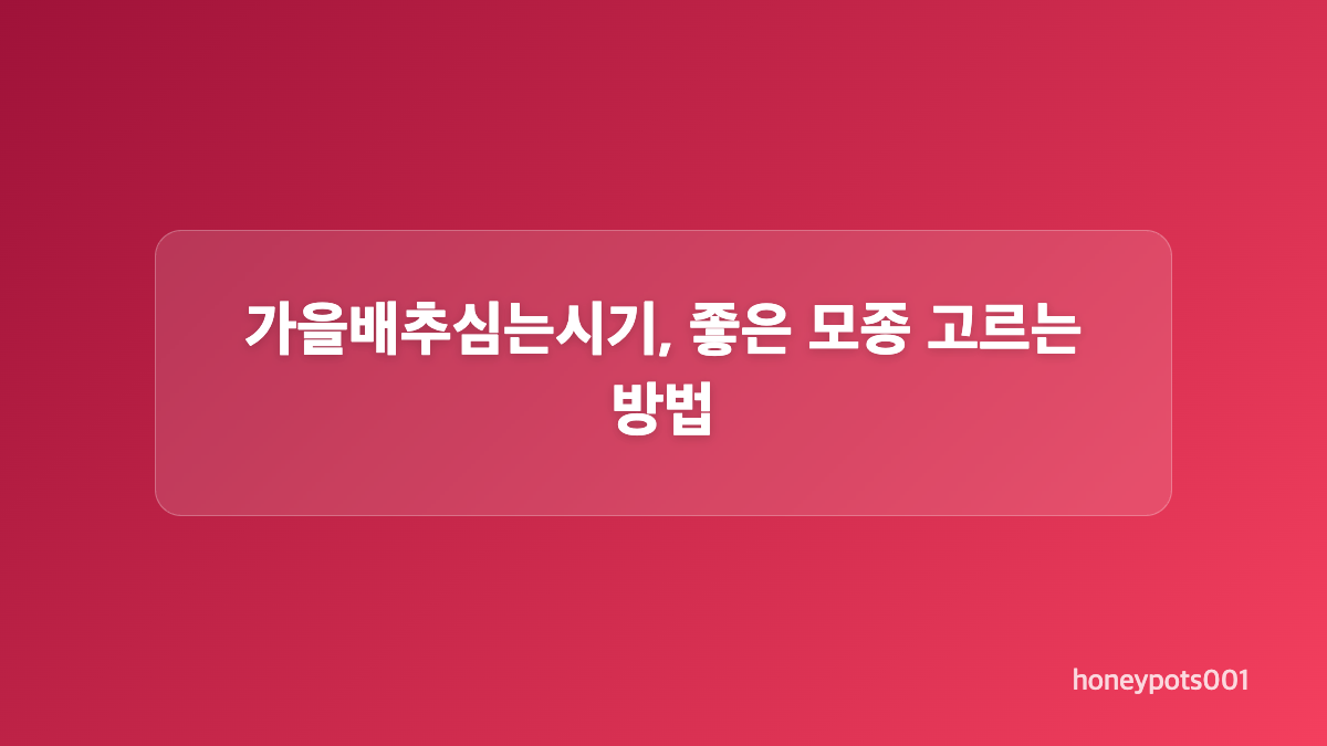 무우배추심는시기, 무를 먼저 직파하는 이유