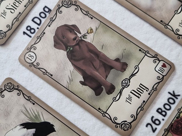 드림타로21 &ndash; 언더로즈 레노먼드 18번 개 / Dreamtarot21 &ndash; Under the Roses Lenormand No.18 개, 신뢰와 친밀한 관계의 연결