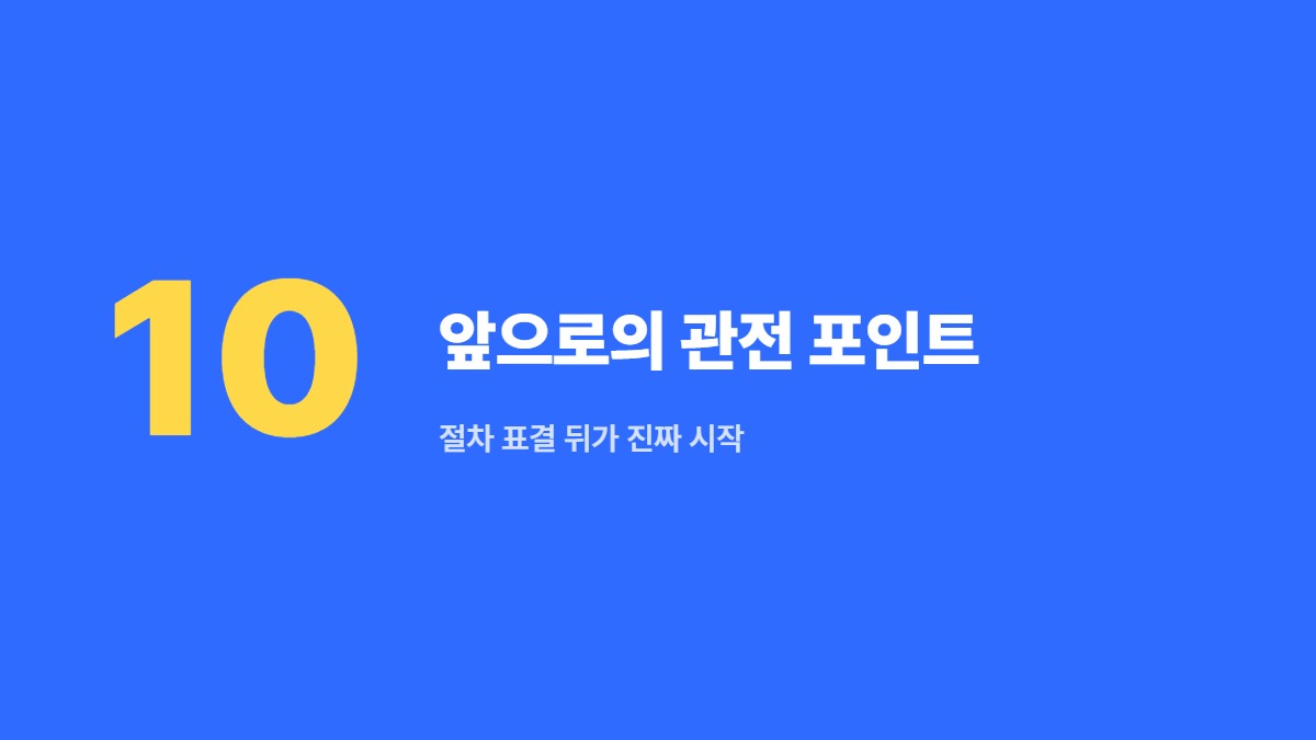 앞으로의 관전 포인트 — 절차 표결 뒤가 진짜 시작