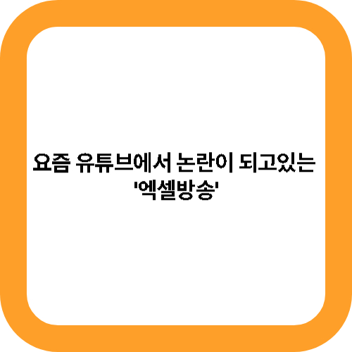 요즘 유튜브에서 논란이 되고있는 '엑셀방송' 대표사진