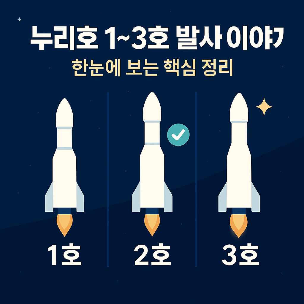 누리호 1~3차 발사 총정리|첫 도전부터 실전 위성 발사 성공까지