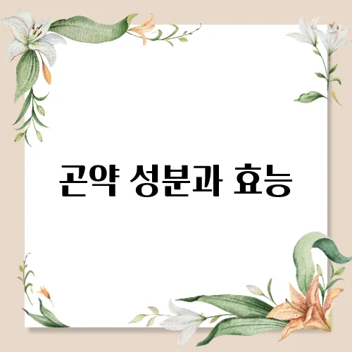 곤약 성분과 효능