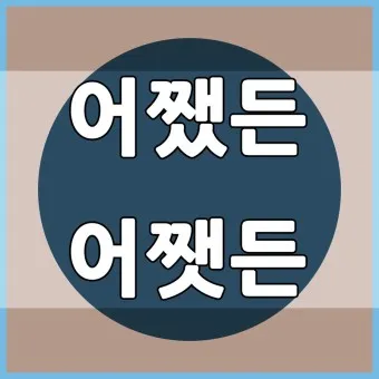 어쨌든 어쨋든 맞춤법 표현 예시 맞는 표현_2