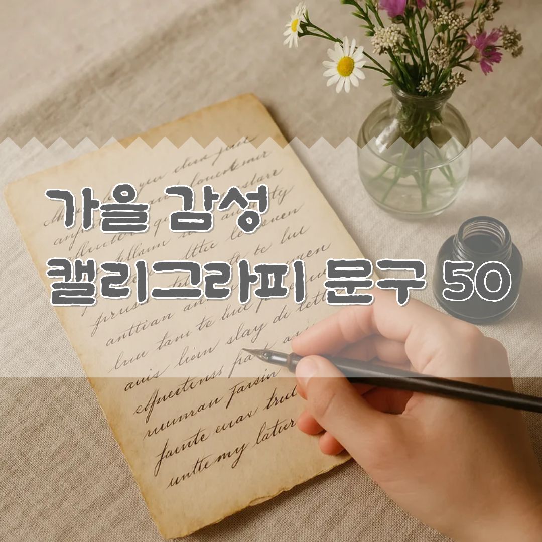 가을에 어울리는 감성 캘리그라피 문구 50선