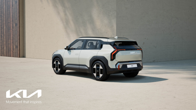 기아 EV3의 외관은 대형 전기 SUV인 EV9을 연상케 한다.