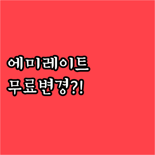에미레이트 항공 좌석 변경 수수료 무..