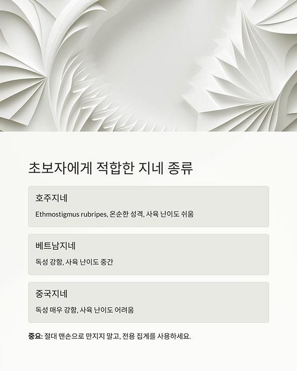 초보자가 키우기에 적합한 지네는?