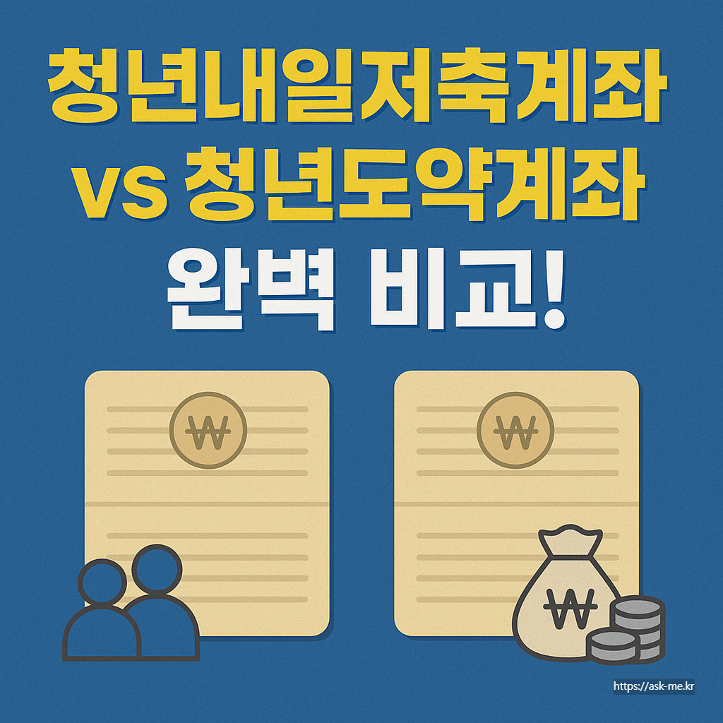 청년내일저축계좌 vs 청년도약계좌 완벽 비교! 나에게 맞는 청년 자산형성 계좌는?