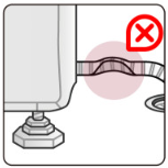 배수 호스 끝단이 물에 잠긴 경우