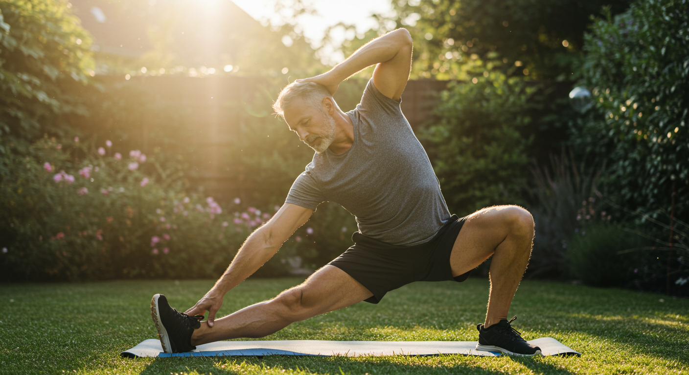 중년 남성 스트레칭