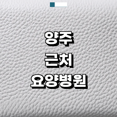 양주시 요양병원