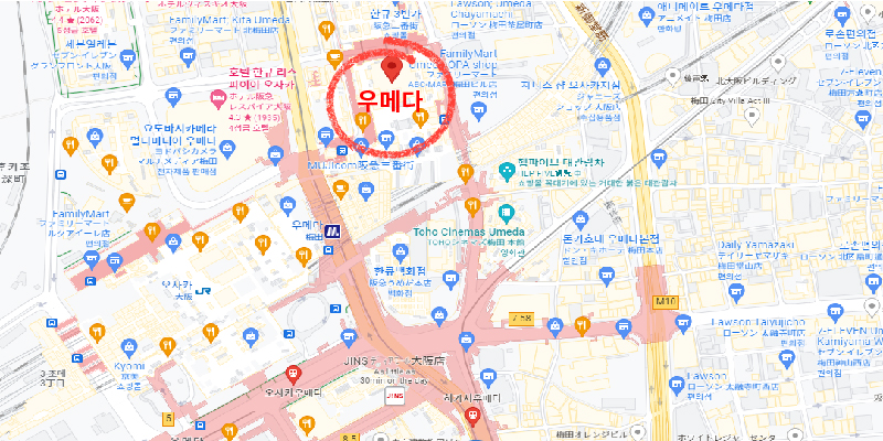 오사카 우메다 위치