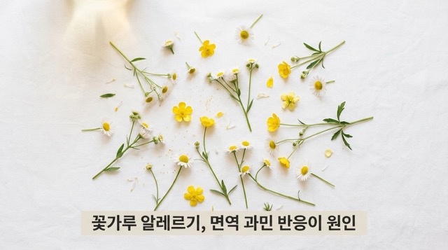 꽃가루 알레르기 원인 꽃가루 입자 면역반응