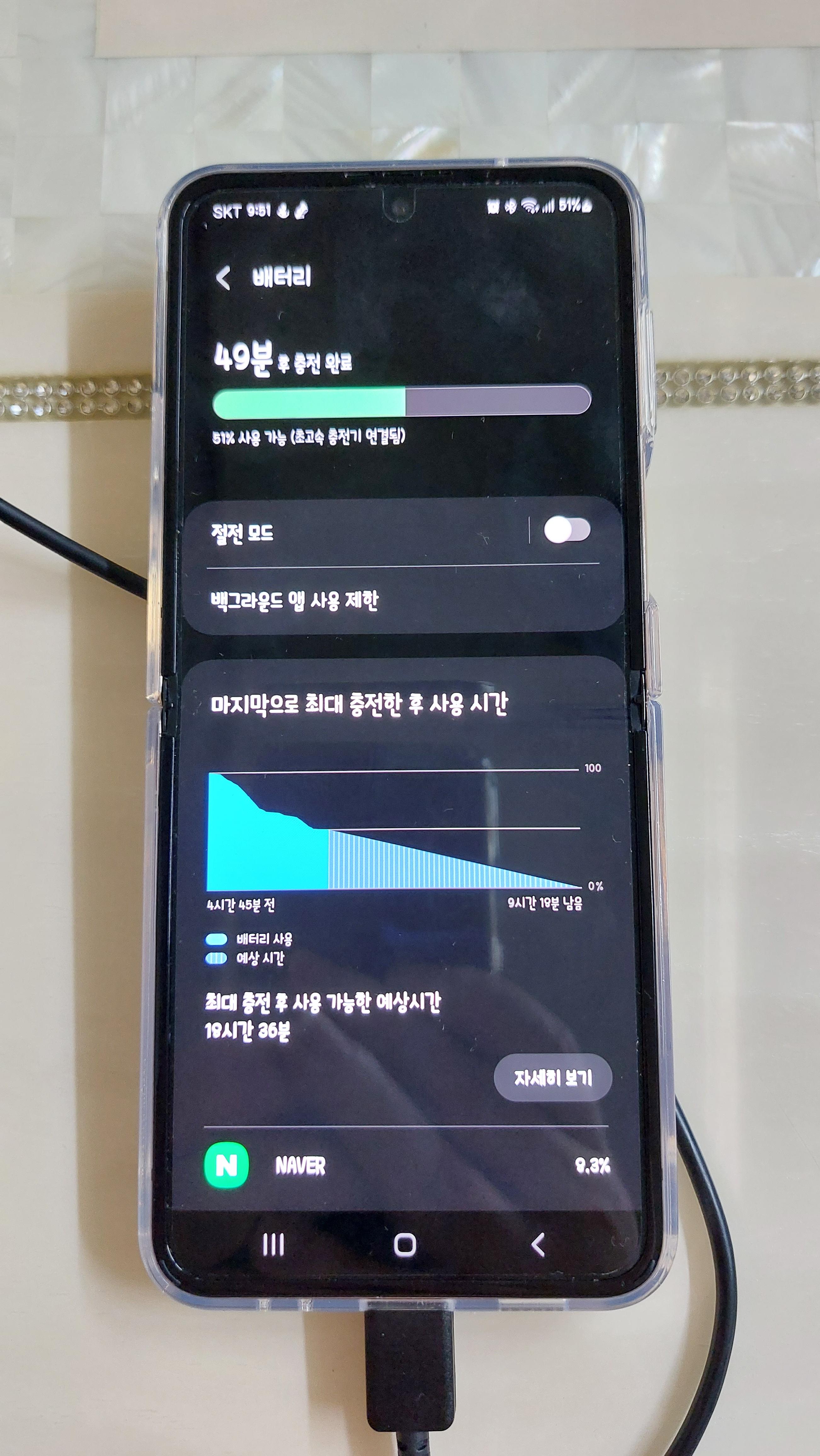 알리 익스프레스 듀얼 충전기 C핀 포트에만 Z플립4 스마트폰 연결시 초고속 충전 가능