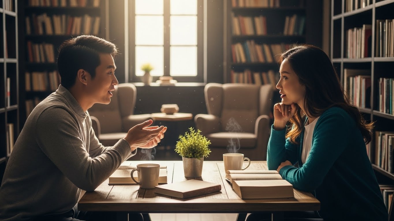 피상적인 연결 대신 깊은 대화를 통해 진정한 정서적 유대를 나누는 한국인 친구들