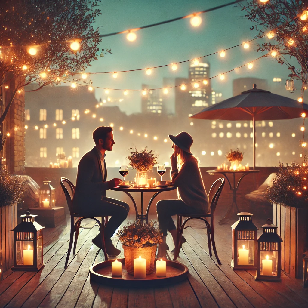 남녀가 레스토랑에서 데이트하는 모습