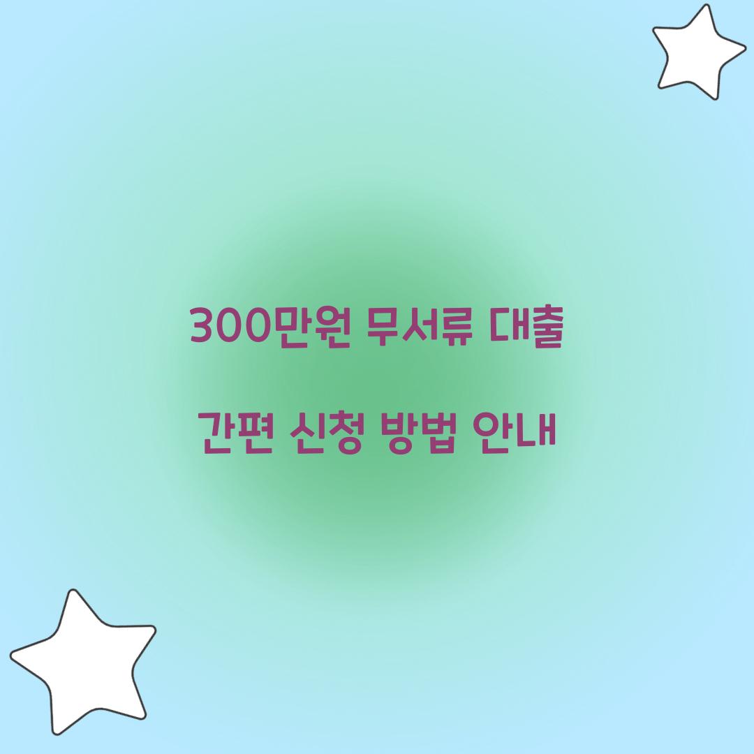 300만원 무서류 대출
