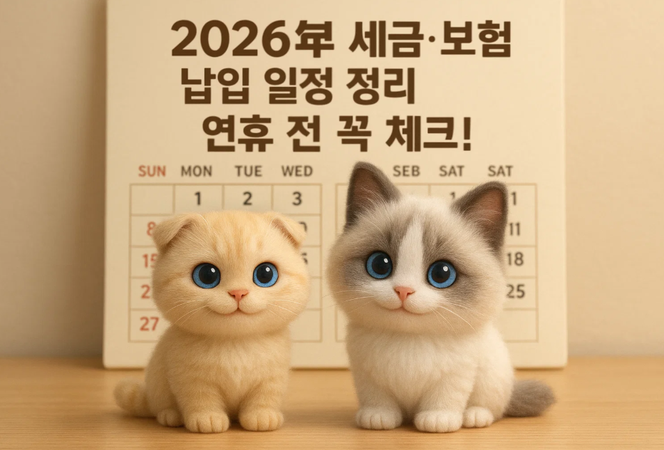 2026년 세금·보험 납입 일정 정리 연휴 전 꼭 체크!