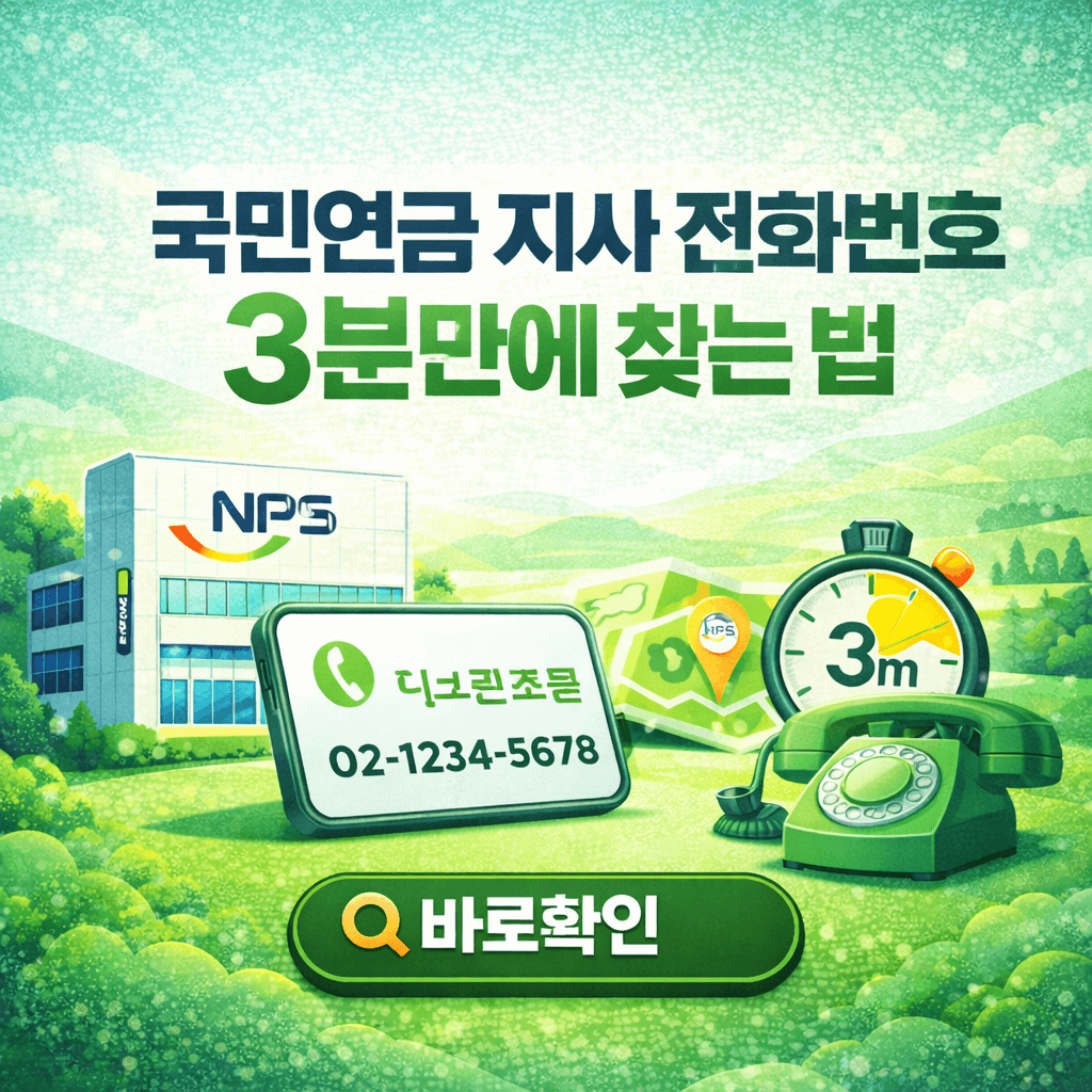 국민연금 지사 전화번호 3분만에 찾는 법