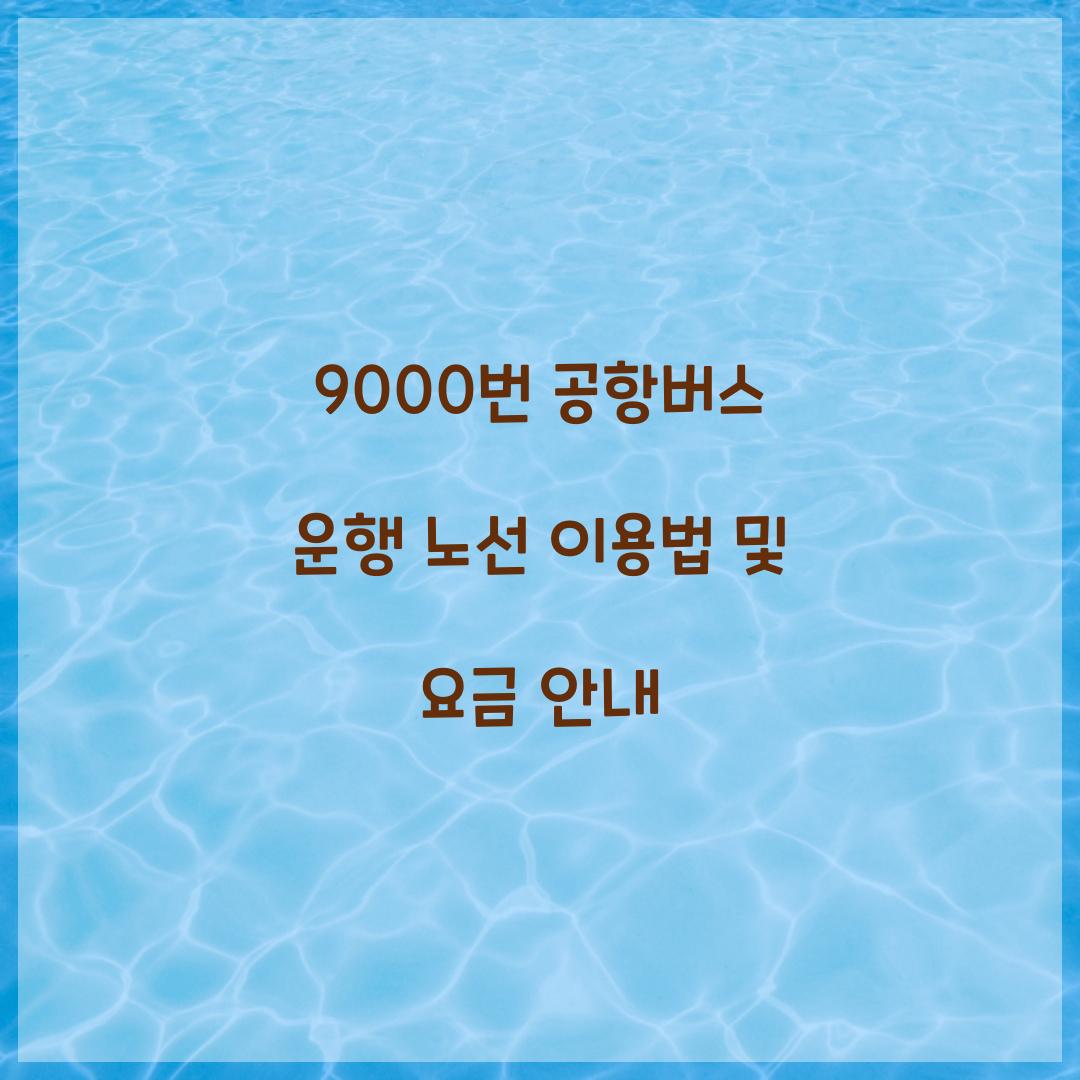 9000번 공항버스 운행 노선