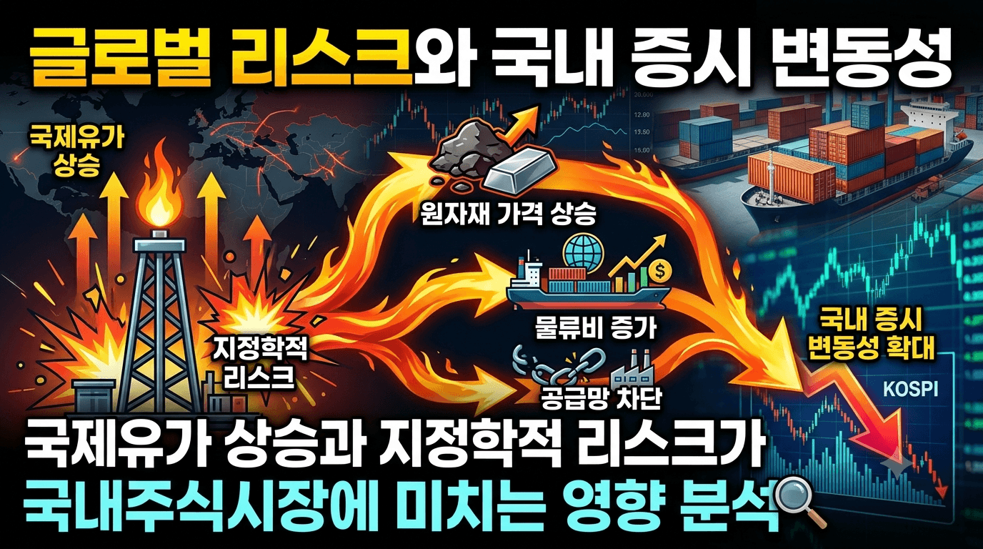 글로벌 리스크와 국내 증시 변동성: 국제유가 상승과 지정학적 리스크가 원자재, 물류비, 공급망을 통해 국내주식시장에 미치는 영향 분석
