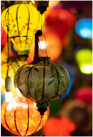 호이안 전통 랜턴 클로즈업