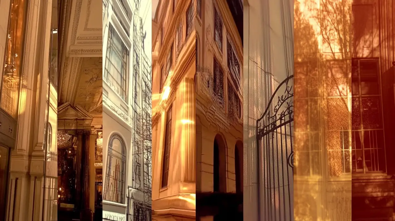 포트폴리오 성장을 위한 다양한 자산 클래스를 보여주는 매끄러운 콜라주입니다. 희망적인 잠재력을 느낄 수 있도록 은은한 조명이 사용되어 금융 전략에 대한 숙고를 촉진합니다.