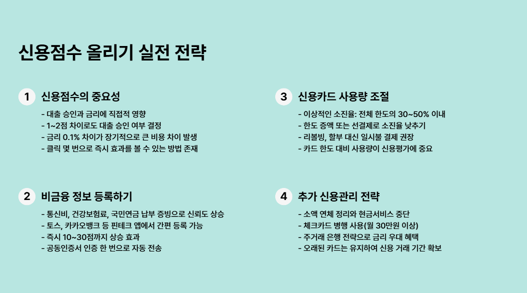 신용점수 올리기 실전 전략