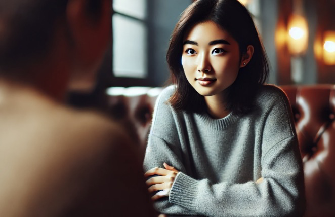 공감하는 능력이 뛰어난 젊은 여성