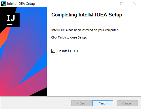 Step5. IntelliJ 설치 과정 : [Finish]