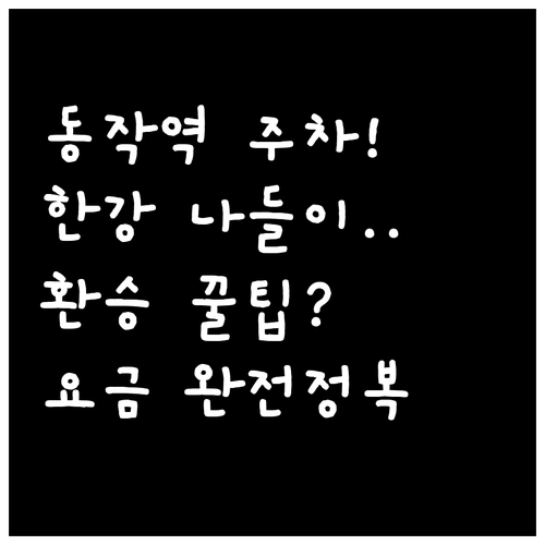 동작역 환승 및 한강 나들이 최적 주..