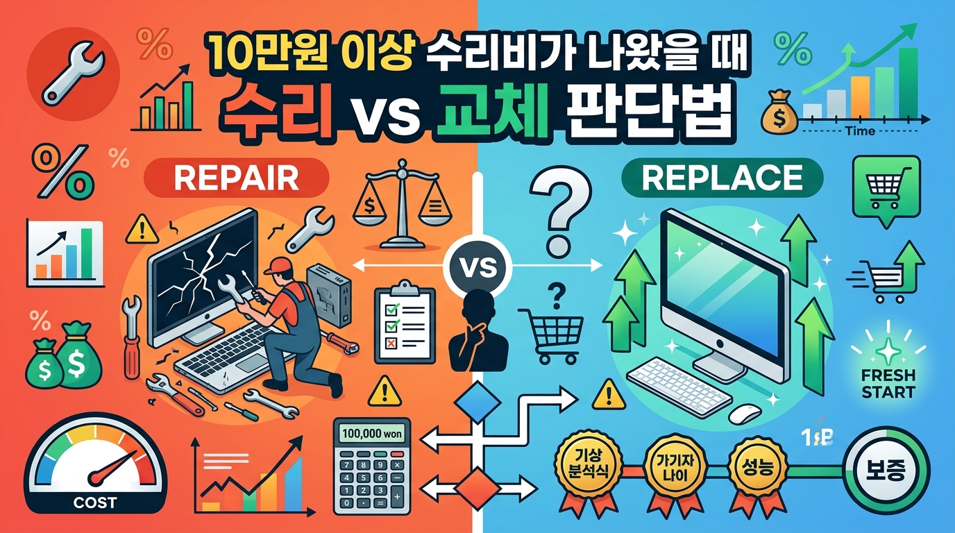 컴퓨터 수리비가 10만원 넘으면
고치는 게 맞을까?