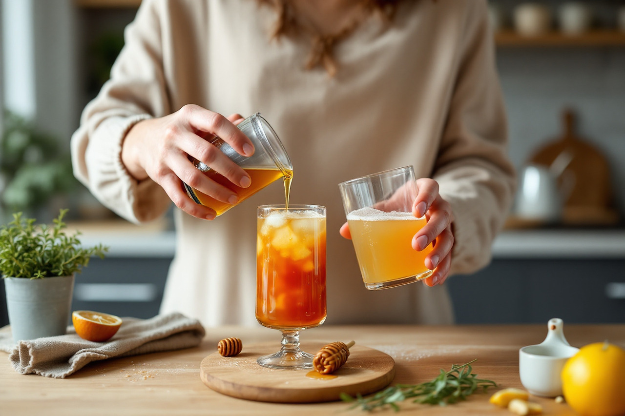 꿀물 스포츠 음료 마시기