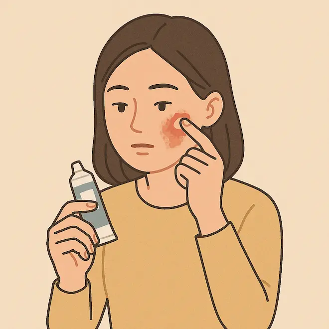 항진균제 연고를 바르는 여자