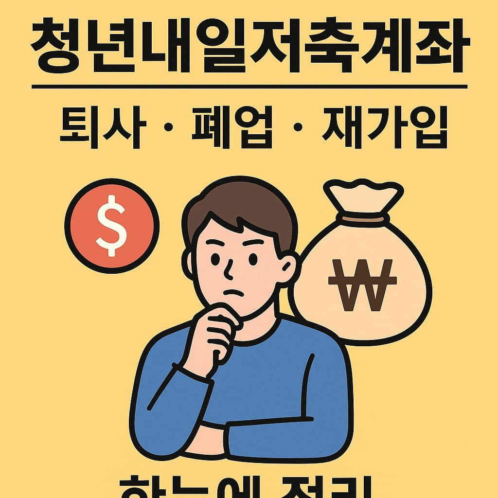 청년내일저축계좌 퇴사 폐업 해지 후 재가입까지 한눈에 정리