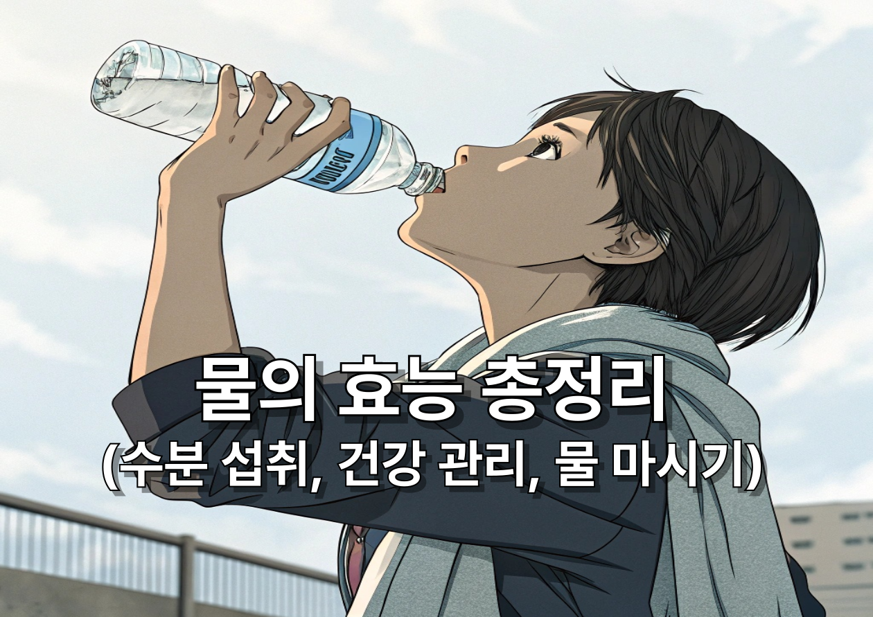 청년이 물 마시는 이미지