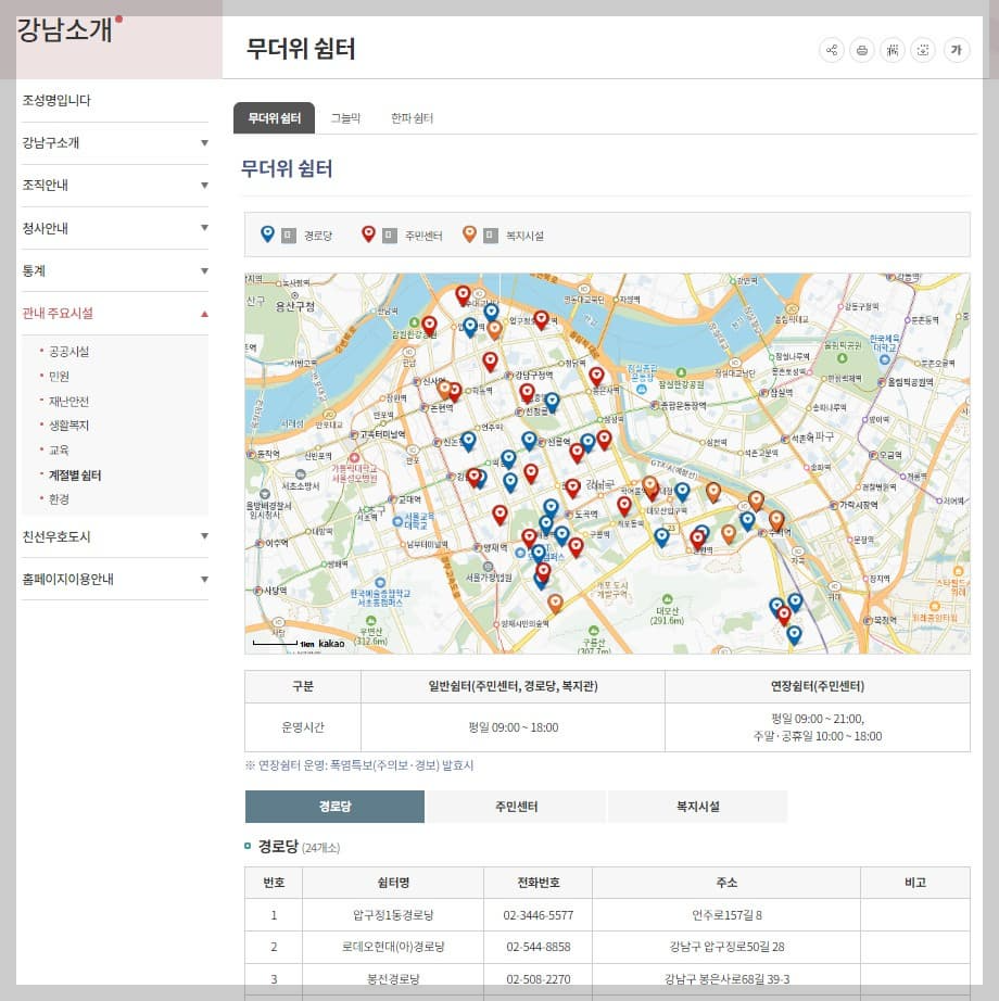 무더위 쉼터 찾는 방법2