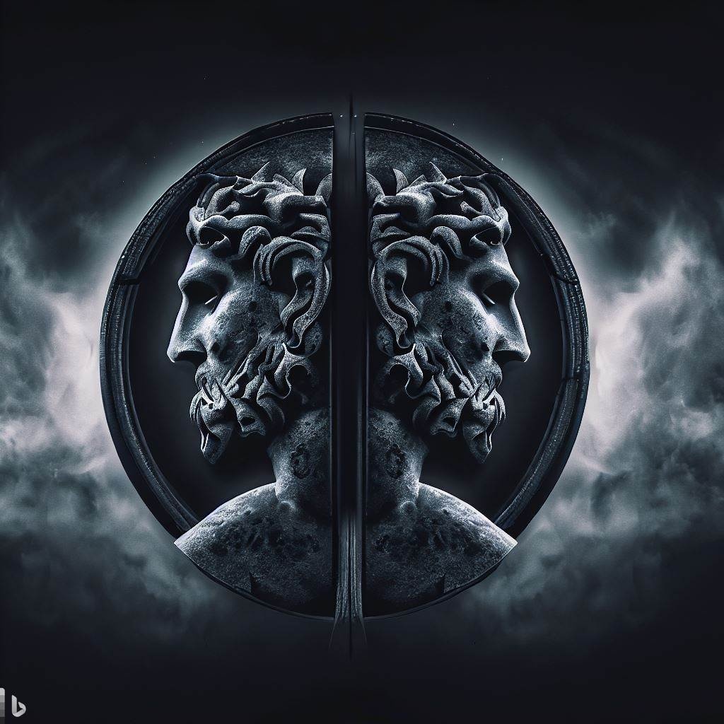 그리스 로마 신화 야누스(made by Bing)