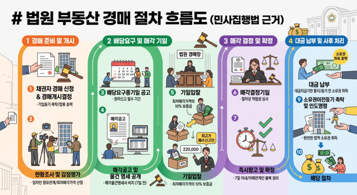 경매 절차 흐름도