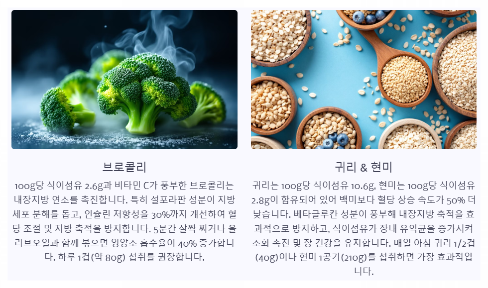 브로콜리 귀리 현미