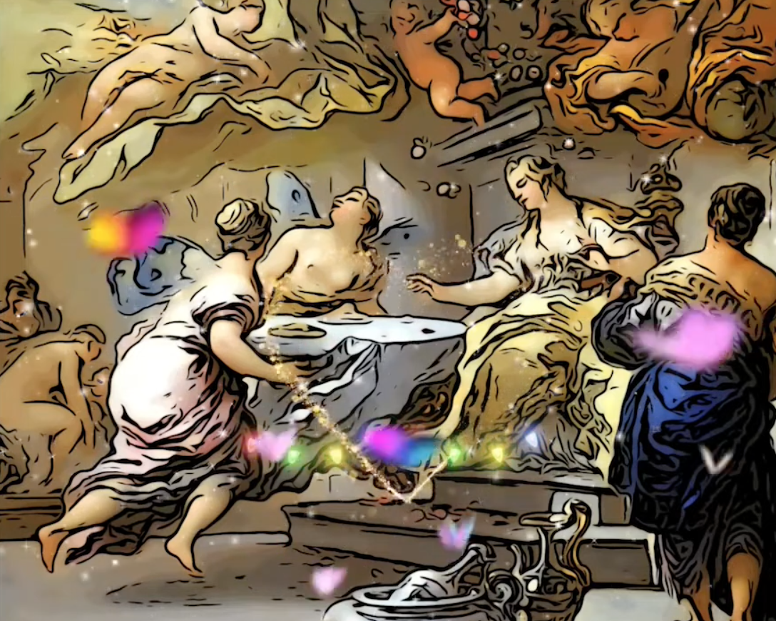 프시케 공주는 언니들을 궁전에 초대해요