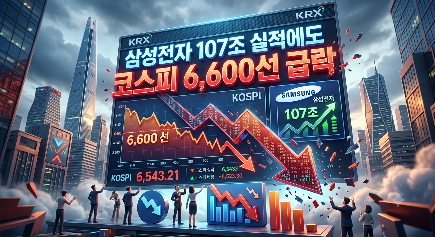 삼성전자-107조-실적-코스피-6,600선급락