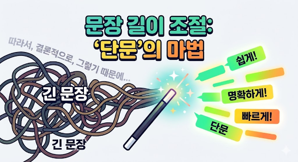 문장 길이 조절: &lsquo;단문&rsquo;의 마법