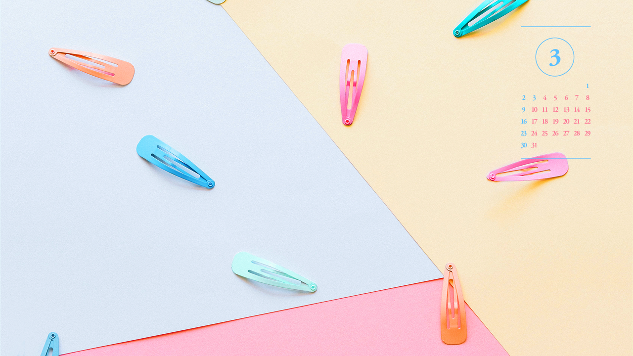 05 파스텔 머리핀 A - 2025년3월 노트북배경화면